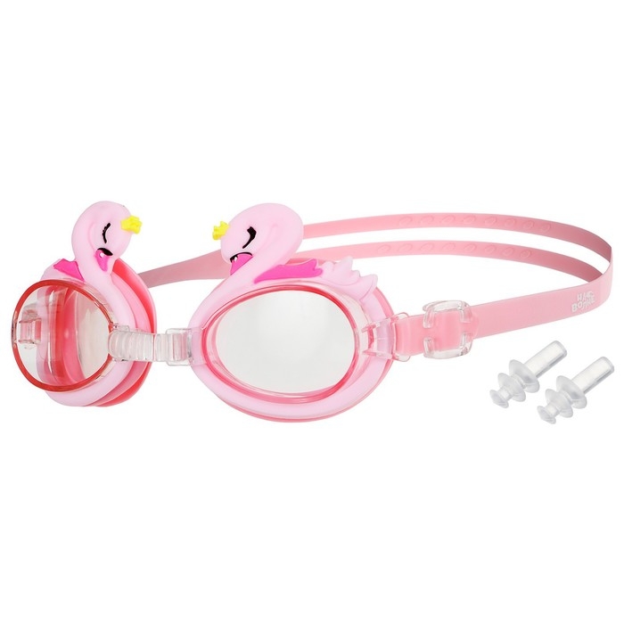 Очки для плавания детские &laquo;На волне&raquo; &laquo;Лебедь&raquo;, беруши
