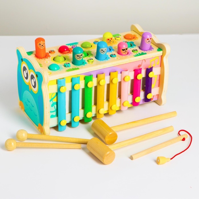 Логический центр 4 в 1 &laquo;Рыбалка, стучалка, металлофон, крутилка&raquo; 12,5х12,5х24,5 см