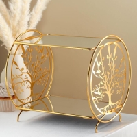 Подставка для десертов 2-х ярусная Tree, 28&times;19&times;27 см, цвет металла золотой