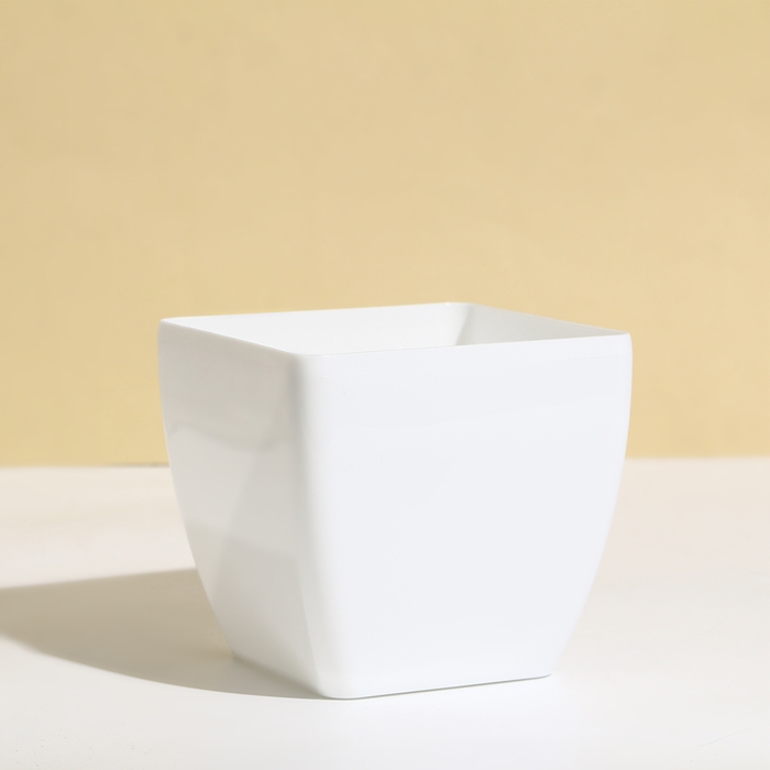 Кашпо для цветов, 13 &times; 13 см, 1,5 л, пластик, белое