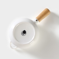 Супница фарфоровая с ручкой на бамбуковой подставке BellaTenero, 400 мл, 20,5&times;11,5&times;6,5 см, цвет белый