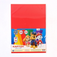 Картон цветной тонированный, А3, 36 листов, 18 цветов, немелованный, двусторонний, в пакете, 140 г/м&sup2;, Щенячий патруль