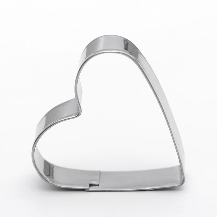 Набор форм для печенья Доляна &laquo;Сердечко&raquo;, 3 шт, цвет серебристый