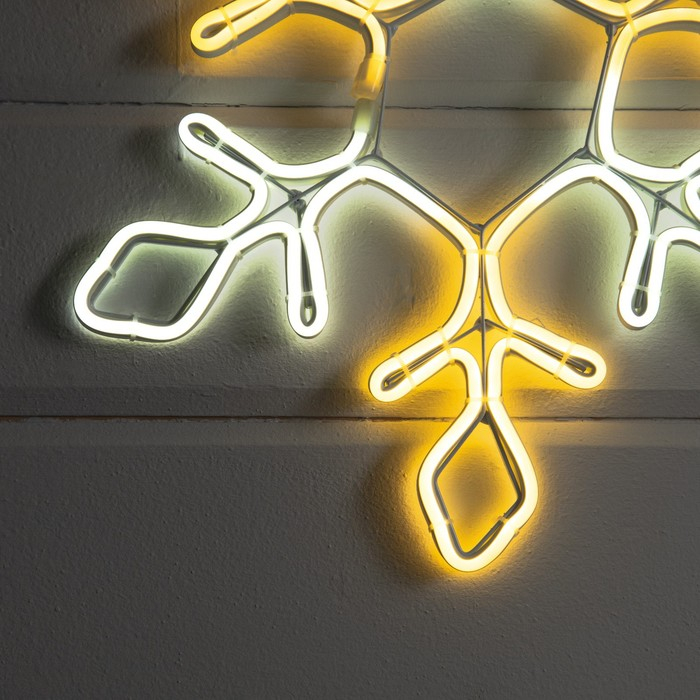 Неоновая фигура &laquo;Снежинка&raquo;, 37 см, 288 LED, 12 В, 8 режимов, свечение белое/тёплое белое
