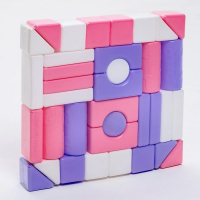 Строительный набор, 36 элементов, 60 &times; 60, цвет розовый