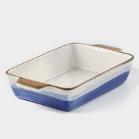 Форма для запекания из фарфора прямоугольная Доляна &laquo;Космос&raquo;, 700 мл, 23,5&times;13,5&times;4,5 см, цвет синий