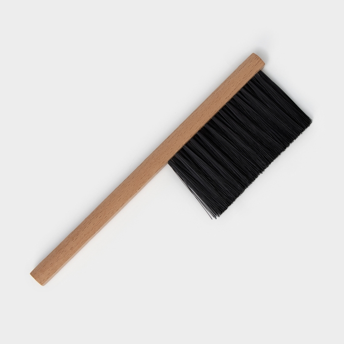 Щётка - смётка техническая, 29&times;2,5&times;1,6 см, трехрядная, 39 пучков, бук, синтетическое волокно чёрное