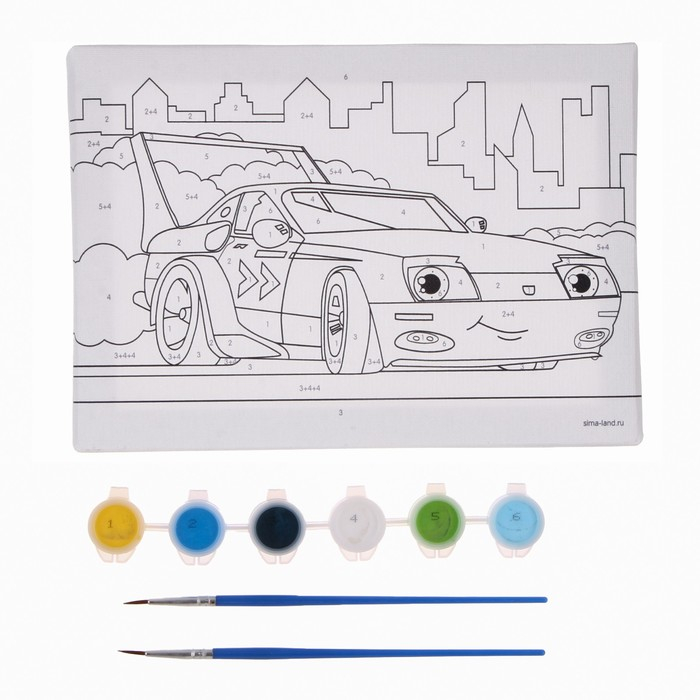 Картина по номерам для детей &laquo;Спорткар&raquo;, 21 х 15 см