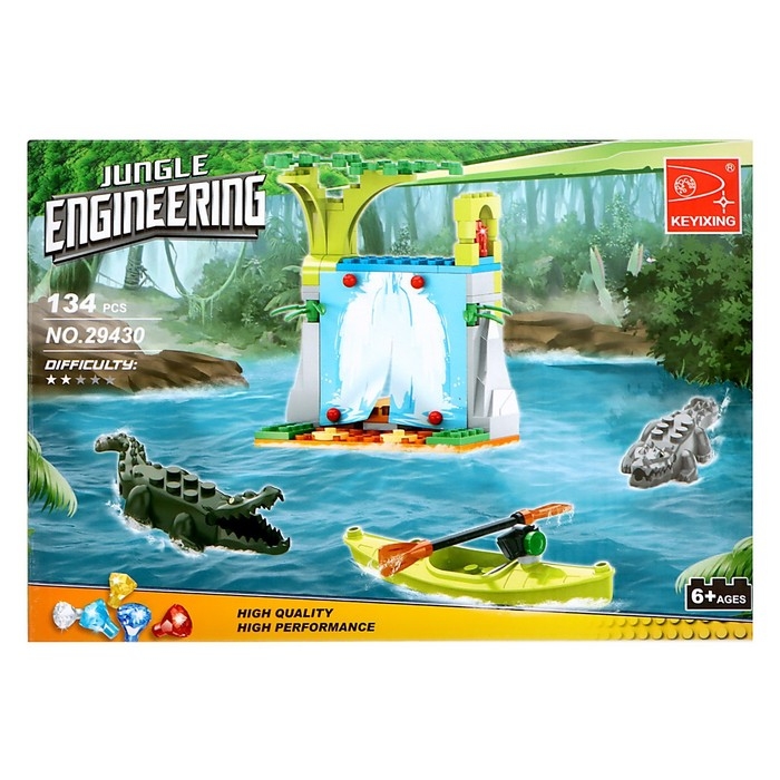 Конструктор &laquo;Джунгли. Водопад с крокодилами&raquo;, 134 детали