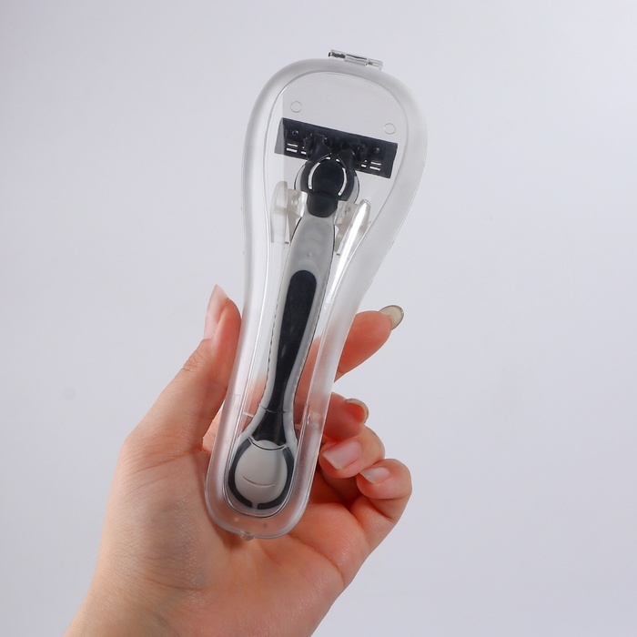 Органайзер для бритвы, с крышкой, вентилируемый, 16,2 &times; 6,1 см, цвет прозрачный