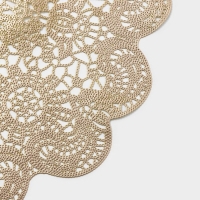 Салфетки сервировочные на стол Доляна &laquo;Лидия&raquo;, d=38 см, 4 шт, цвет золото