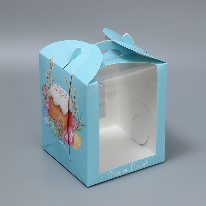 Коробка под маленький торт, кондитерская упаковка, &laquo;Пасха&raquo;, 15 х 15 х 18 см