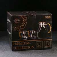 Набор для напитков из стекла Magistro &laquo;Льдинка&raquo;, 5 предметов: кувшин 1,6 л, 4 кружки 300 мл