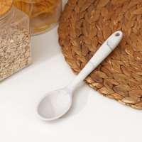 Ложка гарнирная Доляна &laquo;Мрамор&raquo;, силикон, 20,5&times;4,3 см, цвет белый