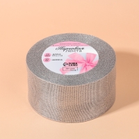 Лента парчовая, 50 мм, 23 &plusmn; 1 м, цвет серебряный