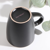 Кружка керамическая Доляна &laquo;Ваниль&raquo;, 350 мл, цвет чёрный