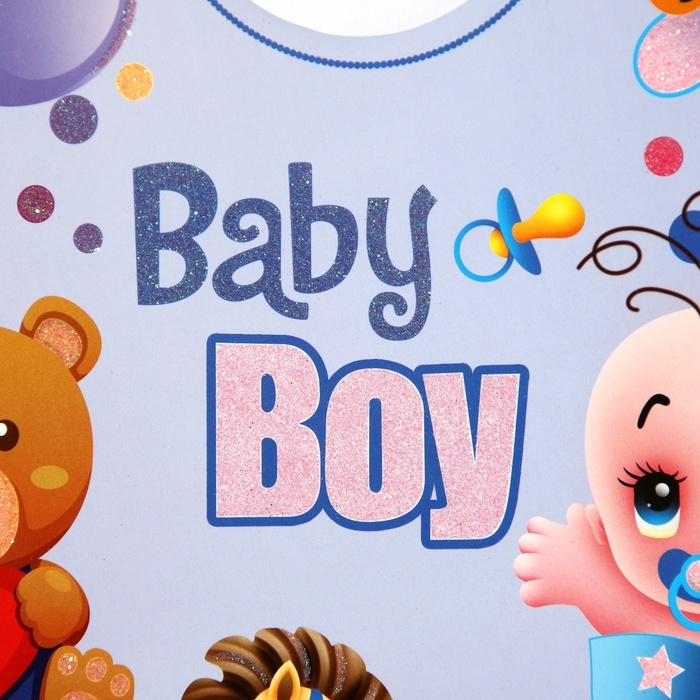 Декоративное украшение (подвеска) "Baby Boy" 28,5х24,5 см см, цв. голубой