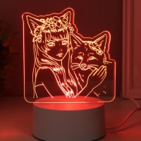 Светильник "Лисица" LED RGB от сети RISALUX 9,5х16,7х18,5 см