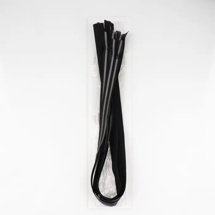 Молния &laquo;Спираль&raquo;, №5, разъёмная, водонепроницаемая, со светоотражающей лентой, замок автомат, 100 см, чёрная, серая