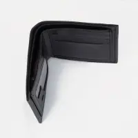 Портмоне мужское без застёжки, отдел для купюр, монет и карт, цвет чёрный