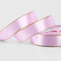 Лента атласная &laquo;Золотые нити&raquo;, 25 мм &times; 23 &plusmn; 1 м, цвет сиреневый №044