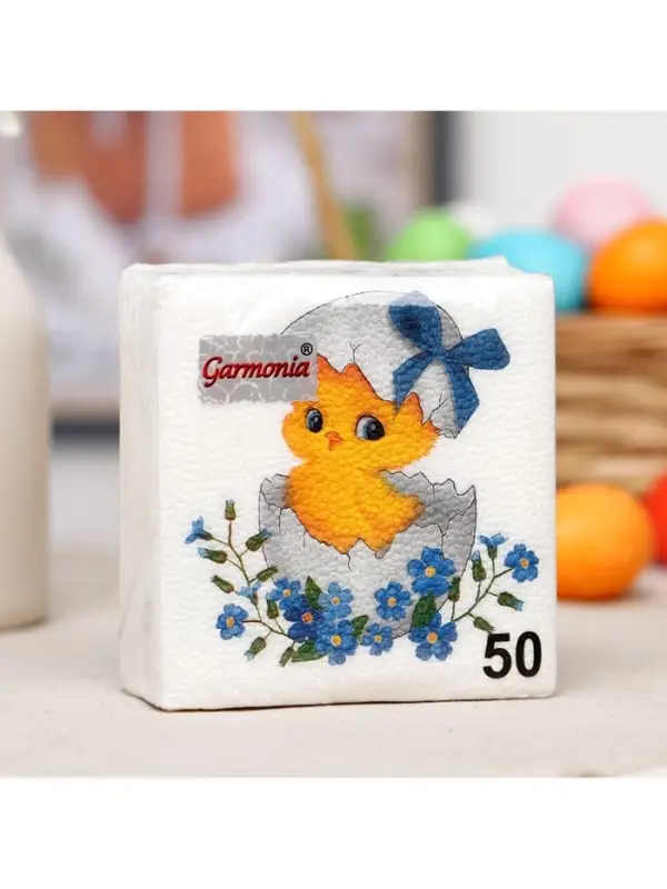 Салфетки бумажные пасхальные &laquo;Цыплёнок&raquo;, 1 слой, 24&times;24 см, 50 шт.