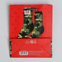 Пакет подарочный ламинированный, упаковка, &laquo;С 23 февраля&raquo;, S 12 х 15 х 5.5 см