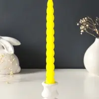 Набор свечей витых, 2,3х 24,5 см, 5 ч, 50 г, 2 штуки, жёлтый