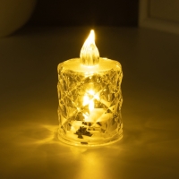 Светодиодная свеча, ночник LED RISALUX &laquo;Хрустальная&raquo;, 0.3 Вт, 4&times;4&times;6.5 см