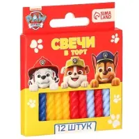 Набор свечей для торта &laquo;С Днем Рождения&raquo;, 12 штук, Щенячий Патруль