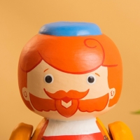 Деревянная кукла кокеши "Рыбак Бо" 11х9х15 см