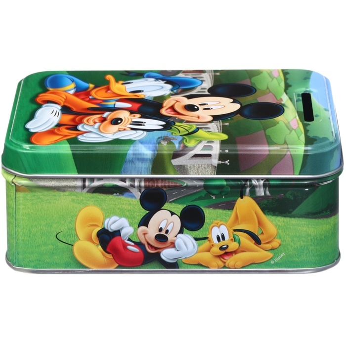 Копилка 14х10х5.8 см, металл, Микки Маус