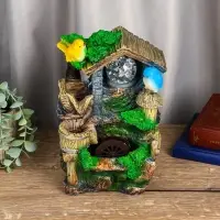 Фонтан "Птички на крыше" 24х15х12 см (с подсветкой)