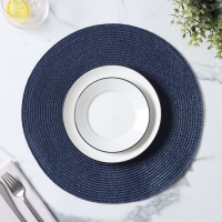 Салфетка сервировочная на стол Доляна &laquo;Лофт&raquo;, d=38 см, цвет синий