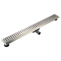 Трап ZEIN engr, c флaнцeм свободного вращ 360&deg;, 7&times;80 см, d=40/50 мм, нерж сталь, сатин