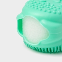 Щётка силиконовая для тела с поролоном Доляна &laquo;Мышонок&raquo;, цвет зелёный