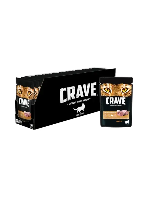 Влажный корм Crave для кошек, пауч индейка в желе, 70г