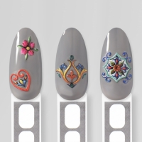 Наклейки для ногтей &laquo;Ажур&raquo;, объёмные, разноцветные