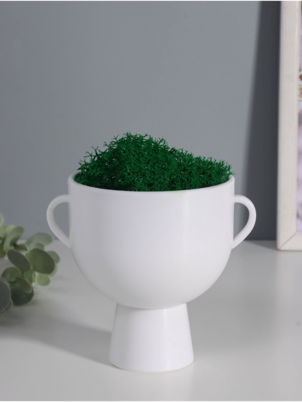 Кашпо пластиковое "Чаша" 10,5*9*11,5 см белый