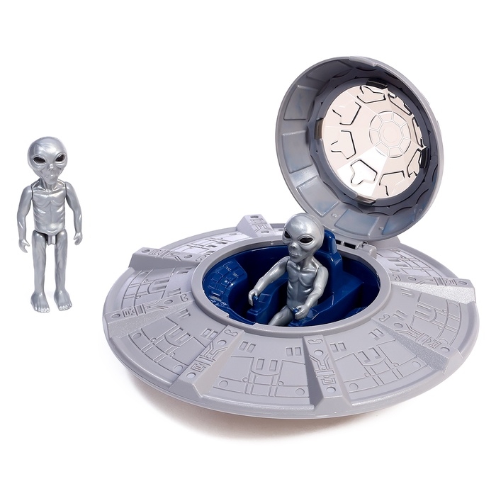 Игровой набор &laquo;Летающая тарелка&raquo;, фигурки 2 шт., свет, звук