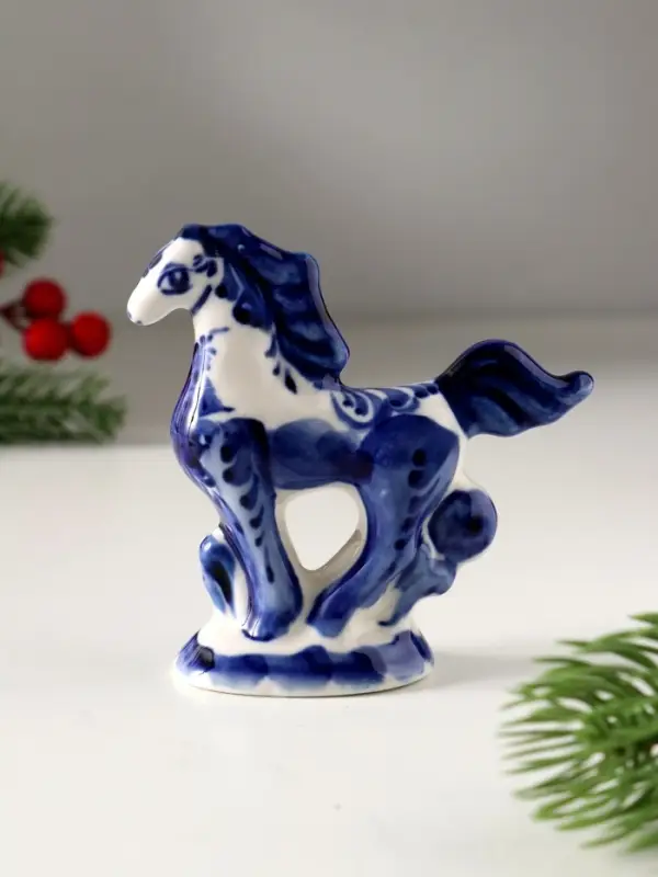 Сувенир Скакун , 9х9 см, гжель