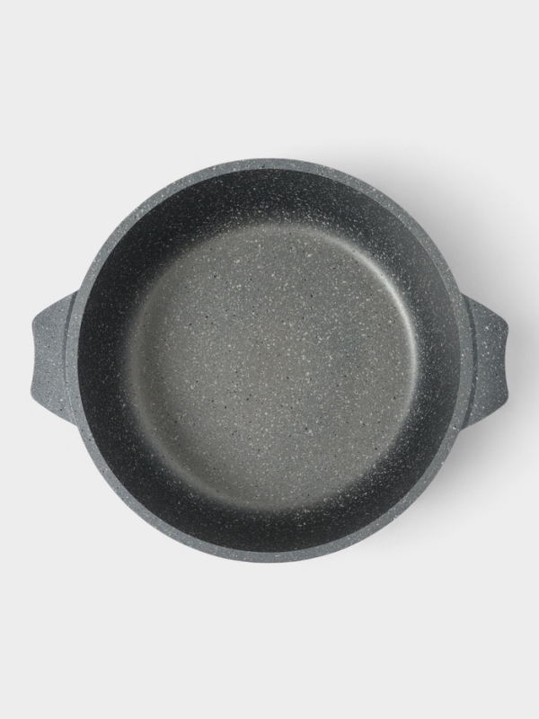 Жаровня Мечта &laquo;Гранит&raquo;, 3 л, d=26 см, h=8 см, антипригарное покрытие, стеклянная крышка, серая