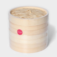 Пароварка Доляна &laquo;Восточная кухня&raquo;, 3 этажа, d=21 см, бамбук