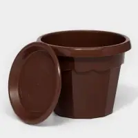 Горшок для цветов с поддоном &laquo;Доляна. Эрика&raquo;, 700 мл, пластиковый, коричневый