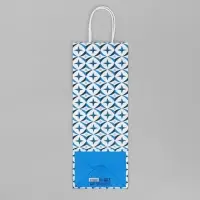 Пакет подарочный под бутылку, упаковка, &laquo;Геометрия&raquo;, белый крафт, 13 х 36 х 10 см