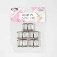 Пряжка проволочная, 3.9&times;2.7 см, 32 мм, 5 шт., цвет серебряный