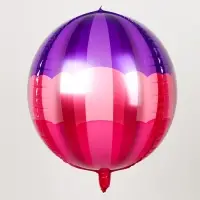 Воздушный шар фольгированный 20" &laquo;Сфера полосатая&raquo;, фуксия