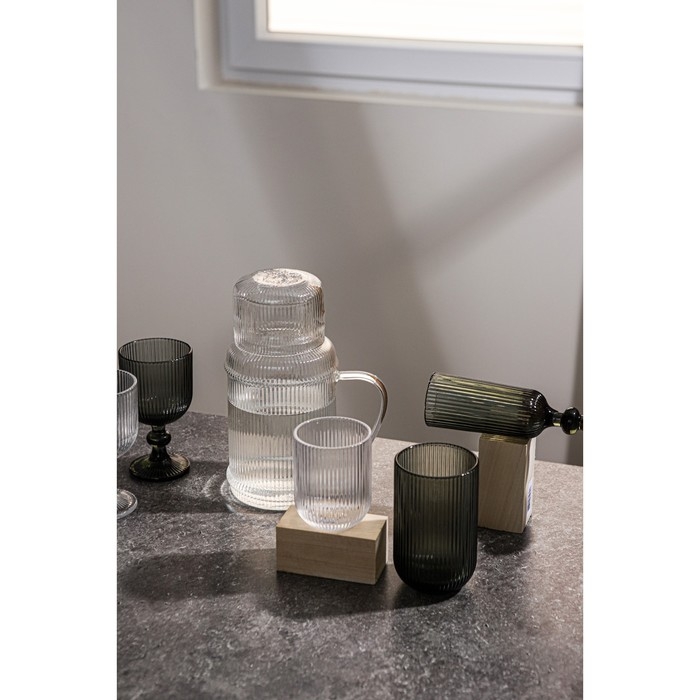 Стакан стеклянный Magistro &laquo;Грани&raquo;, 400 мл, 8&times;13 см, цвет графит