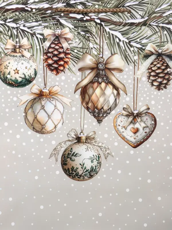 Пакет подарочный новогодний ламинированный, &laquo;Игрушки Новогодние&raquo; , 26&times;12&times;32 см