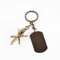 Брелок для ключей металлический "Вертолет со звездой"